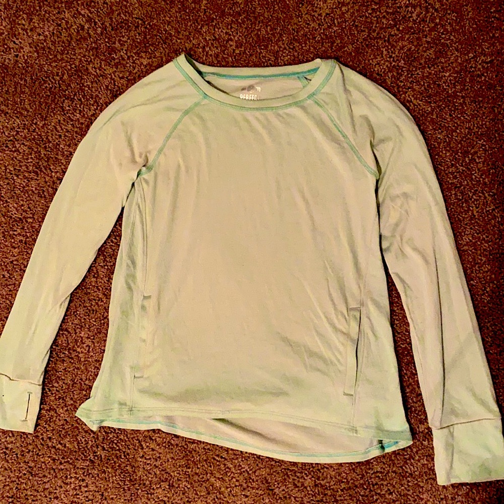 Girls 12 Teal Long Sleeve Active Tee
